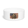 Patriotic Basset Hound Ceramic Pet Bowl – American Flag Dog Bowl