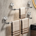 Stainless steel non-drilling towel rack, retractable bathroom suction cup storage rack, strong adhesive strong load-bearing, multi-function shower rack suitable for shower room, balcony storage, home storage god