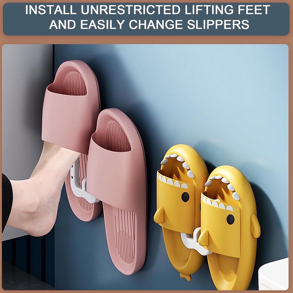 Shoe Storage - 10 Pieces - Universal - Hanging Shoes - Organizing Closet - Shoe Storage System - Self-Adhesive - Hanging Shoe Rack - Shoe Storage - Slipper Storage - Slippers Storage - Studio Shoe Rack - Shoe Rack for Studio - White