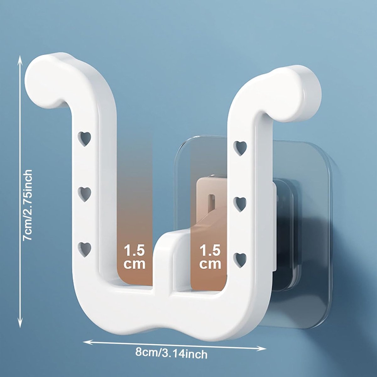 Shoe Storage - 10 Pieces - Universal - Hanging Shoes - Organizing Closet - Shoe Storage System - Self-Adhesive - Hanging Shoe Rack - Shoe Storage - Slipper Storage - Slippers Storage - Studio Shoe Rack - Shoe Rack for Studio - White