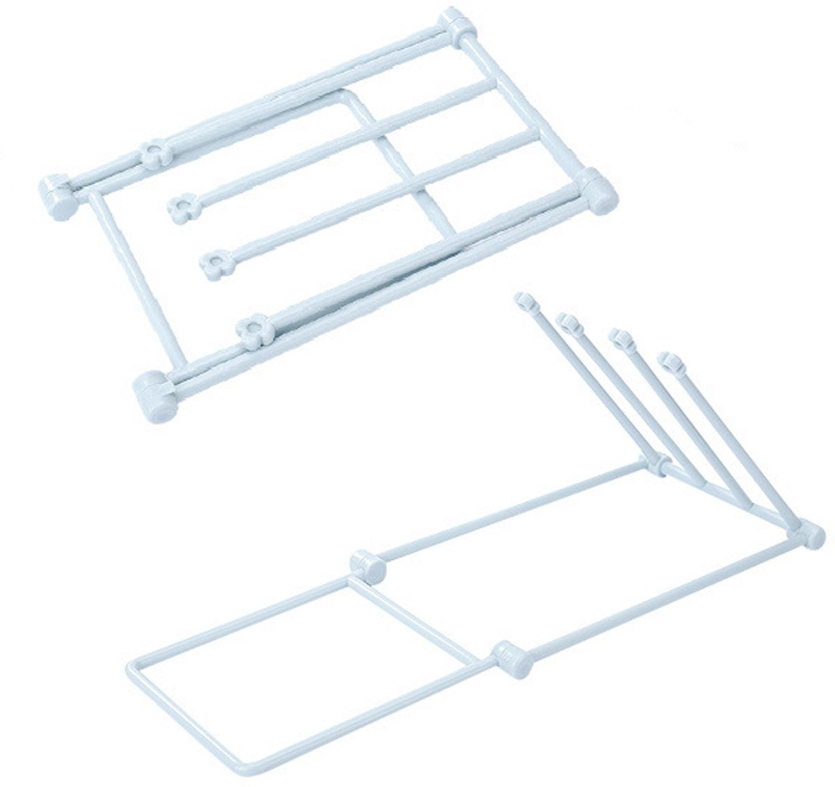 Storage Rack (Set of 2) - Kitchen Storage Rack - Space-Saving - Folding Rack - With 4 Supports, Corrosion-Resistant, Suitable for Storing Dishcloths, Cups and Baby Bottles - PP Material (Blue)