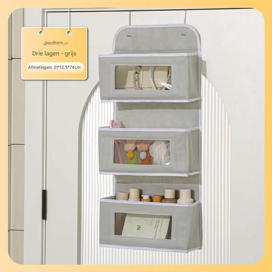 Storage Bag - Door Storage Bag - Large Capacity - Multi-Layer - Toys - Miscellaneous - Storage Bag - Student Dorm Storage Rack - 3 Layers