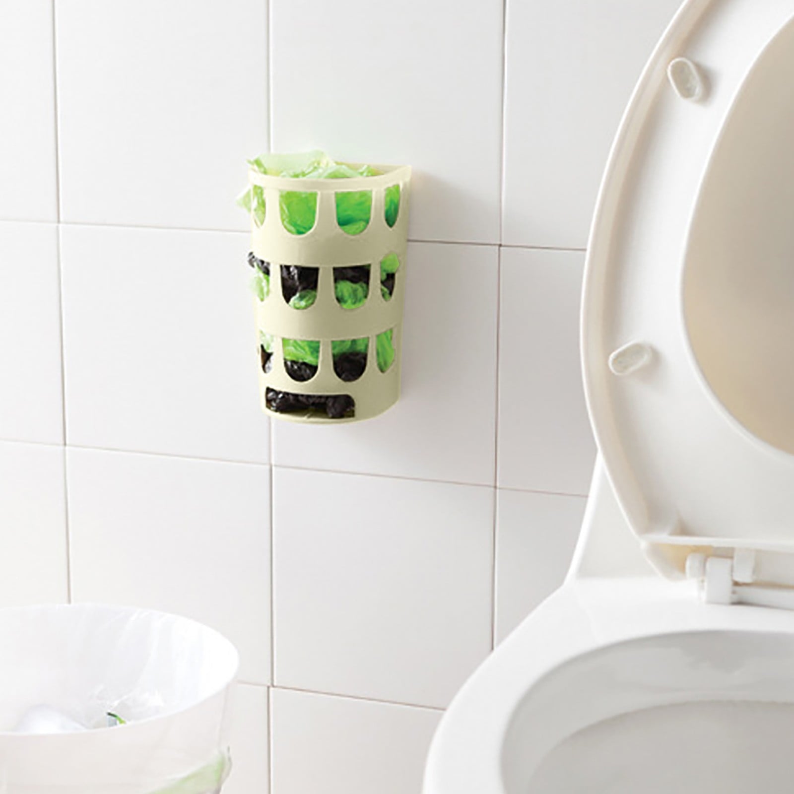 Rack ! Wall Mounted Garbage Bags Tray Storage Box Multipurpose Plastic Bags Holder Rack Kitchen Tableware Sundries Organizer, Wire Shelving Promotion Include 1Pc Storage Rack Green