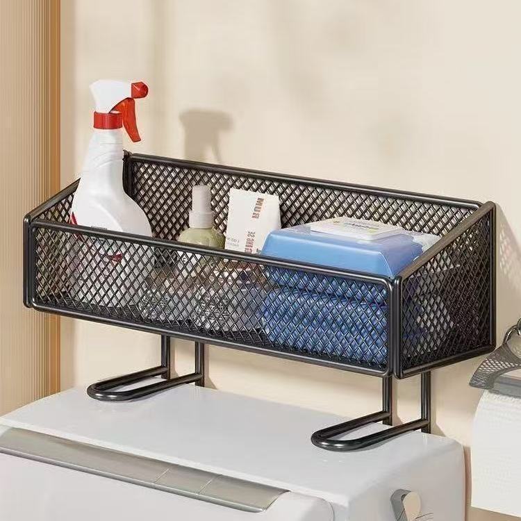 Toilet rack - Bathroom rack - Bathroom accessories - Storage rack - Toilet accessories - Bathroom organizer - Toilet accessories - Rack without drilling - Shelf - Sanitary accessories - Wall rack - Storage - White - 1 piece