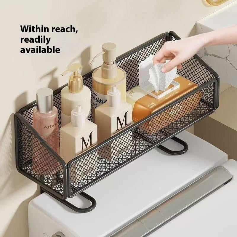 Toilet rack - Bathroom rack - Bathroom accessories - Storage rack - Toilet accessories - Bathroom organizer - Toilet accessories - Rack without drilling - Shelf - Sanitary accessories - Wall rack - Storage - White - 1 piece