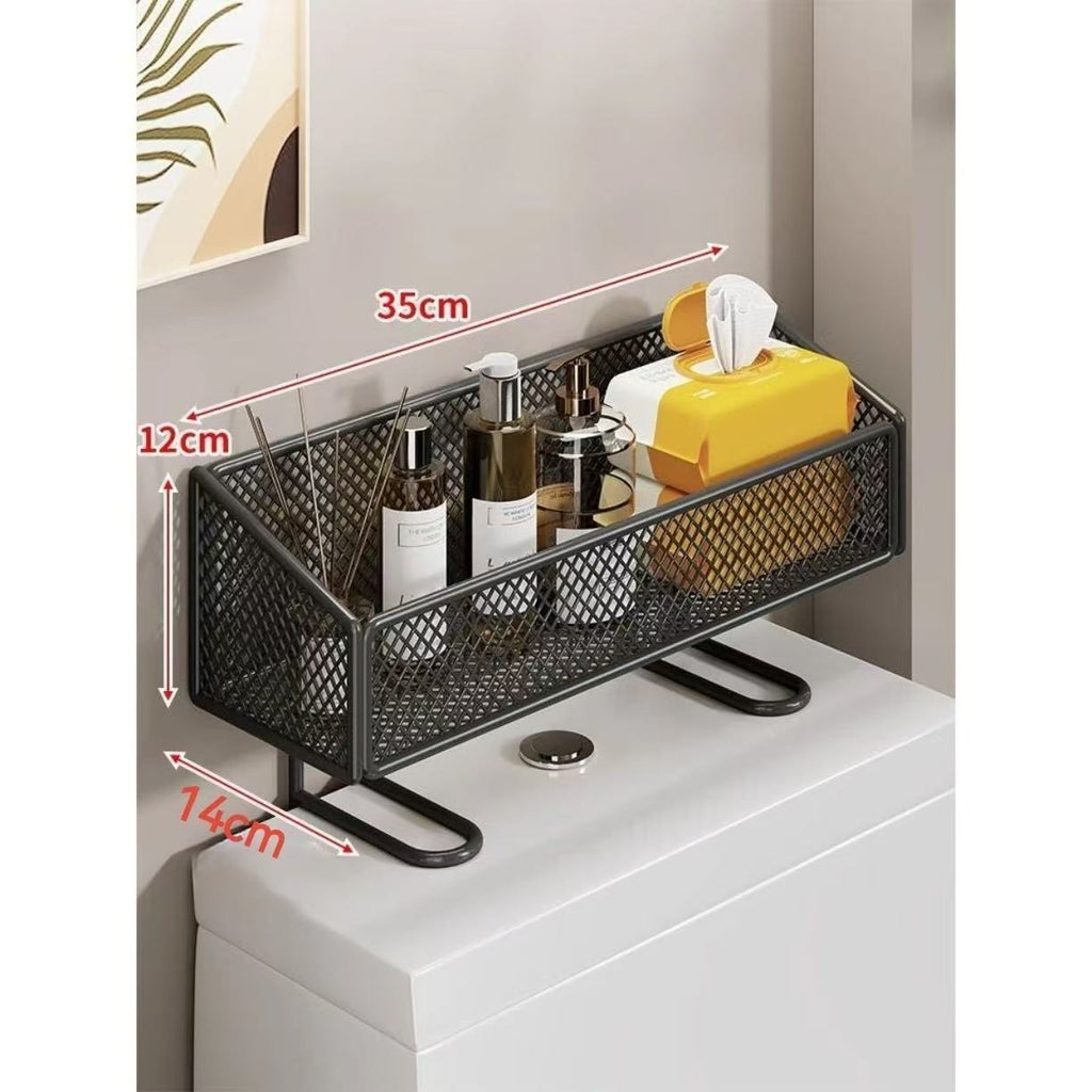 Toilet rack - Bathroom rack - Bathroom accessories - Storage rack - Toilet accessories - Bathroom organizer - Toilet accessories - Rack without drilling - Shelf - Sanitary accessories - Wall rack - Storage - White - 1 piece